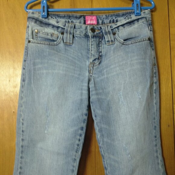 The Limited Drew Women's Size 4 Cropped Denim Blue Jeans Flap Pockets Distressed - Picture 2 of 7